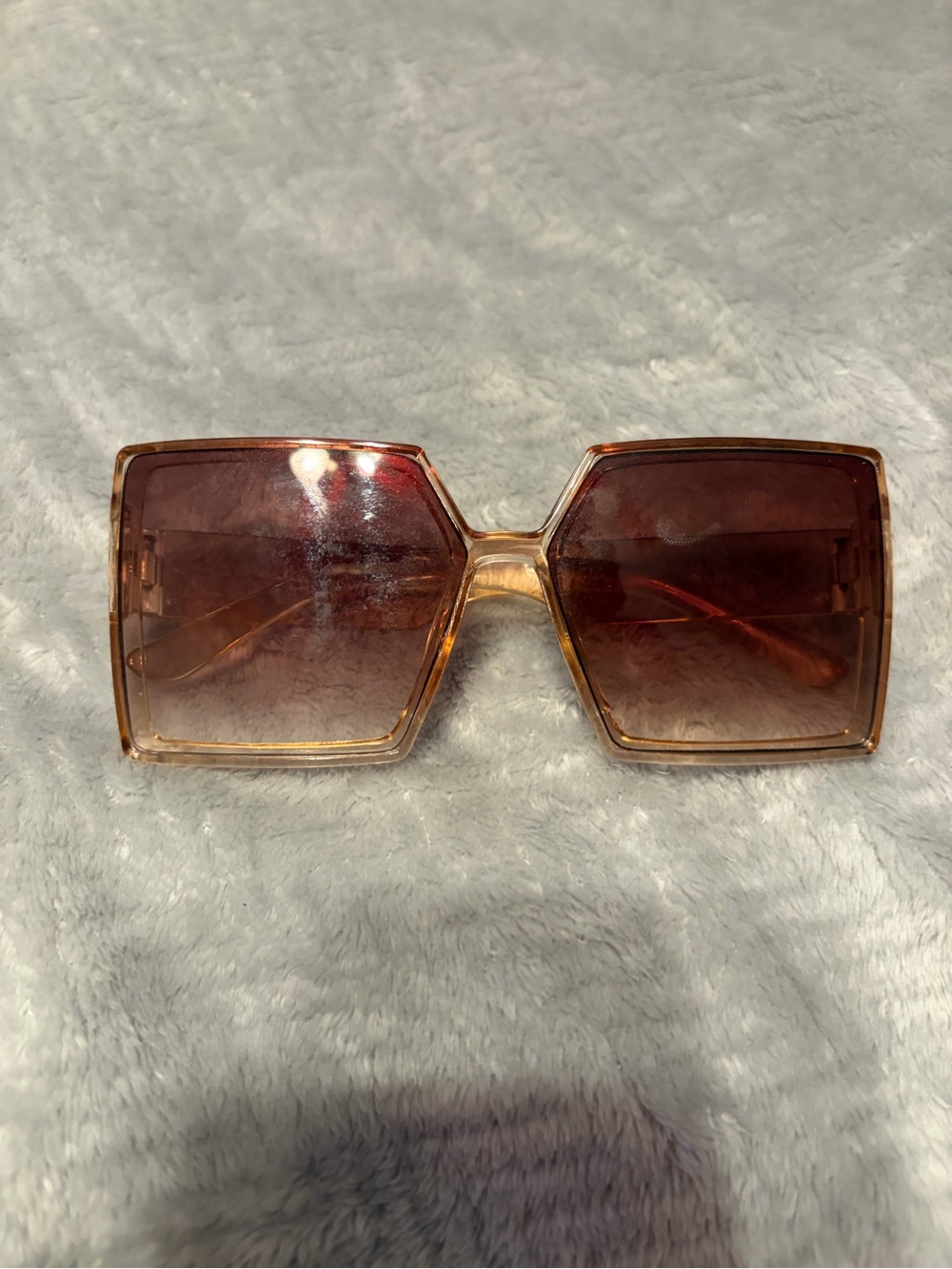 Oversized Square Brown Gradient Women's Sunglasses